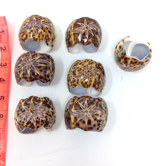 Vintage Tortoise Shell Hand Carved Napkin Rings - Picture 2 of 6